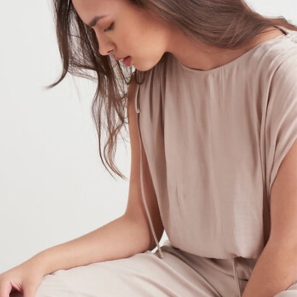 Black Tape by Dex Elastic Waist Light Beige Top Size M - Picture 3 of 11